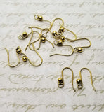 Matte Gold Ox Fish Hook Ear Wires With 3mm Ball (12) - GOL978