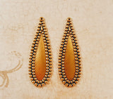 Matte Gold Ox Charms with Beaded Edge Stampings (2) - GOS8303