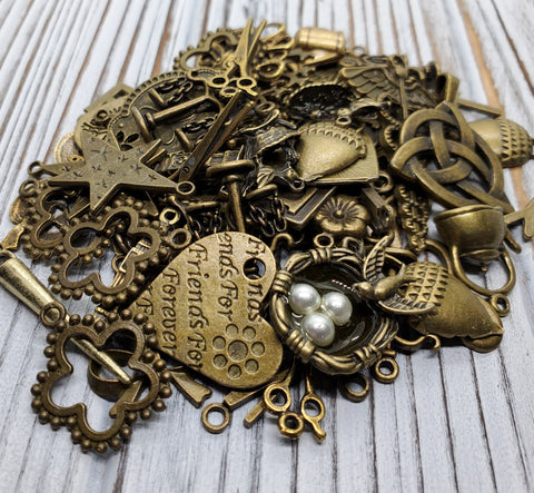 Bulk Charms 1/4lb Antique Bronze Assorted Charms - L1032 – Glamour Girl  Beads