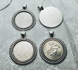 25mm Antique Silver Settings (4) - L1040