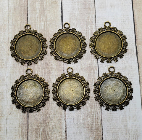 20mm Antique Bronze Setting Bezels (6) - L1082