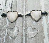 25mm Antique Silver Winged Heart Brooch Pin Settings (2) - L1087