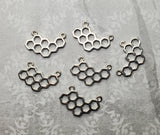 Silver Honeycomb Connector Charms (6) - L1112