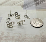 Silver Honeycomb Post Earrings (6) - L1118