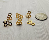 Gold Honeycomb Post Earrings (6) - L1122