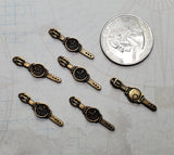 Small Antique Bronze Watch Casting Charms (6) - L1150