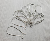 Bright Silver Kidney Ear Wires (12) - L1161
