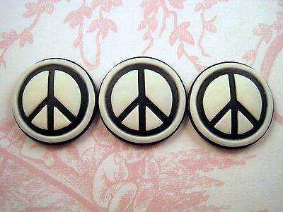 25mm Peace Sign Cameos (3) - L593 Jewelry Finding