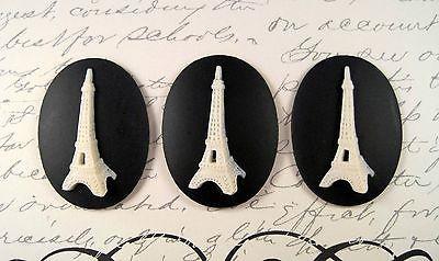 40x30mm Eiffel Tower Cameos (3) - L632-3 Jewelry Finding