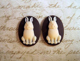 25x18mm Bunny Cameos (2) - L641 Jewelry Finding
