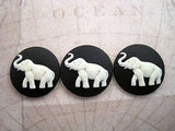 25mm Elephant Cameos (3) - L654A Jewelry Finding