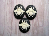 40x30mm Bee Cameos (3) - L657B-3 Jewelry Finding