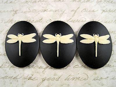 40x30mm Dragonfly Cameos (3) - L700-3 Jewelry Finding