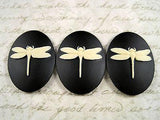 40x30mm Dragonfly Cameos (3) - L700-3 Jewelry Finding
