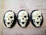 40x30mm Bullet Hole Skull Cameos (3) - L790-3 Jewelry Finding