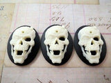 40x30mm Bullet Hole Skull Cameos (3) - L790-3 Jewelry Finding