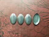 Large Oxidized Silver Football Stampings (4) - L957