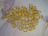 7mm Open Golden Brass Jump Rings (100) - P015 Jewelry Finding