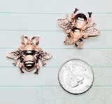 Shiny Rose Gold Bee Stampings (2) - PRGFFA8987