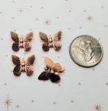Shiny Rose Gold Butterflies With Raised Wings With Ring (4) - PRGGB6303-1R