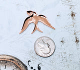 Large Shiny Rose Gold Flying Sparrow Bird (1) - PRGS4892