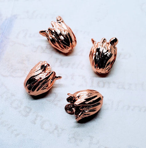 Small Shiny Rose Gold Brass Petals (4) - PRGS9453 Jewelry Finding