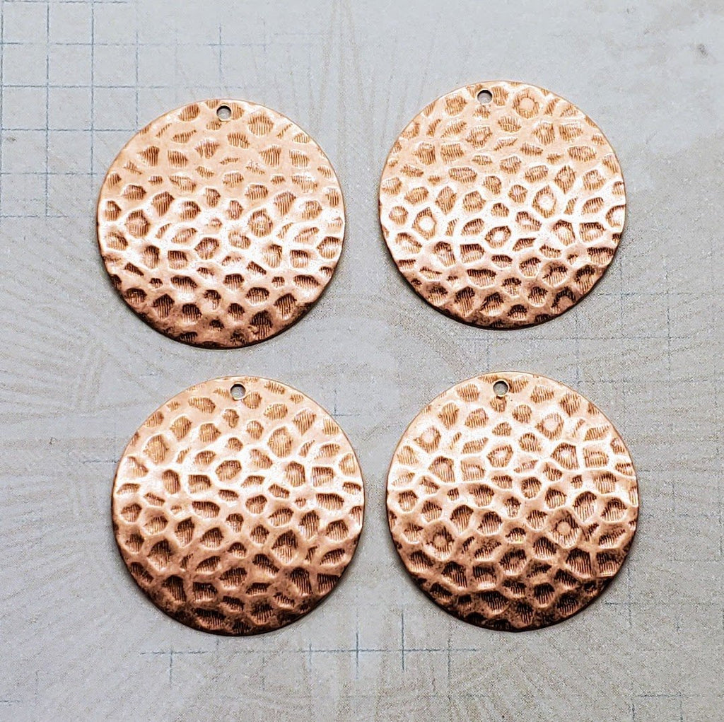 Rose Gold Ox Hammered Brass Charm Stampings (4) - RGBF3