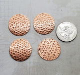 Rose Gold Ox Hammered Brass Charm Stampings (4) - RGBF3