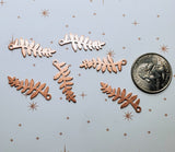 Rose Gold Ox Fern Leaf Charms (6) - RGBF8