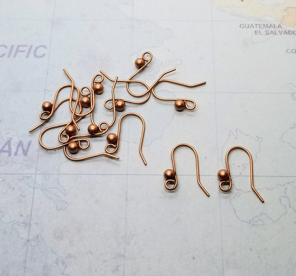 Rose Gold Ox Fish Hook Ear Wires With 3mm Ball (12) - RGL978