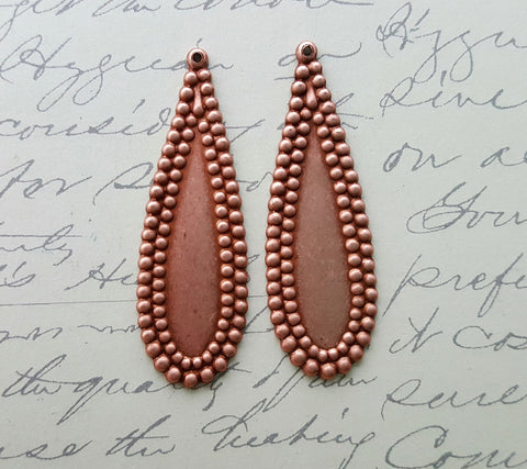 Rose Gold Ox Charms With Beaded Edge (2) - RGS8303