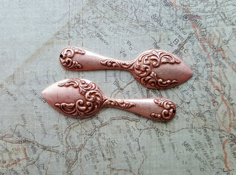 Rose Gold Ox Spoon Charm Stampings (2) - RGS8933