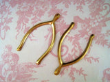 X-Large Raw Brass Wishbone Stampings (2) - S3333
