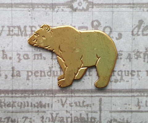 Large Raw Brass Grizzly Bear (1) - S3859