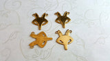 Raw Brass Fox Head Charm Connectors (4) - SG32692R Jewelry Finding