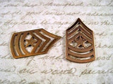 Large Raw Brass Military Symbol Stampings (2) - SG5380