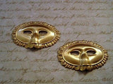 Large Raw Brass Mask Stampings (2) - SG7816