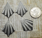 Oxidized Silver Stardust Fan Charms (4) - SOBF6