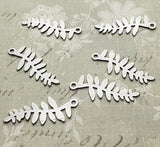 Oxidized Silver Fern Leaf Charms (6) - SOBF8