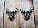 Oxidized Silver Plated Elk Head Stampings (2) - SOFF0959-1