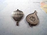 Oxidized Silver Hot Air Balloon Charms (2) - SOGB6678 Jewelry Finding