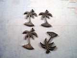 Small Oxidized Silver Palm Tree Charms (4) - SOGB7048 Jewelry Finding