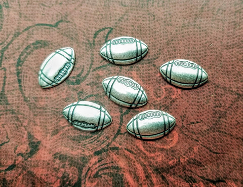 Oxidized Silver Football Stampings (6) - SOGB7072