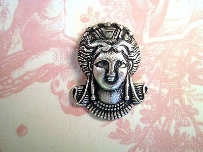 Oxidized Silver Plated Marie Antoinette Head Stamping (1) - SORAT6913
