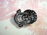Oxidized Silver Plated Marie Antoinette Head Stamping (1) - SORAT6913