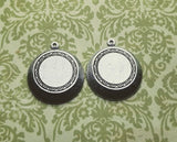 Oxidized Silver Ornate Round Plaque Charm (2) - SOS1824