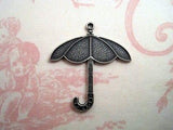 Oxidized Silver Solid Brass Umbrella Charm Stamping (1) - SOS2317