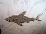 Oxidized Silver Plated Solid Brass Shark Stamping (1) - SOS5524