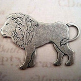 Large Oxidized Silver Plated Solid Brass Lion Stamping (1) -SOS5525