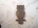 Large Oxidized Silver Plated Solid Brass Retro Owl Stamping (1) - SOS5793